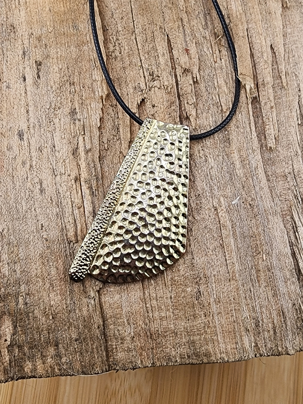 Hammered Gold Textured Pendant Necklace - Women Jewelry